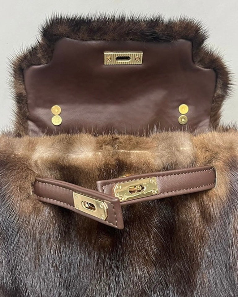 Icon Fur Top Handle Bag